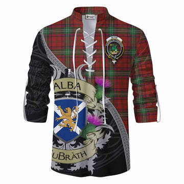 Seton Tartan Family Crest Ghillie Kilt Shirt Lion Rampant Royal Thistle Shield Celtic Inspired Men - Tartan Vibes Clothing
