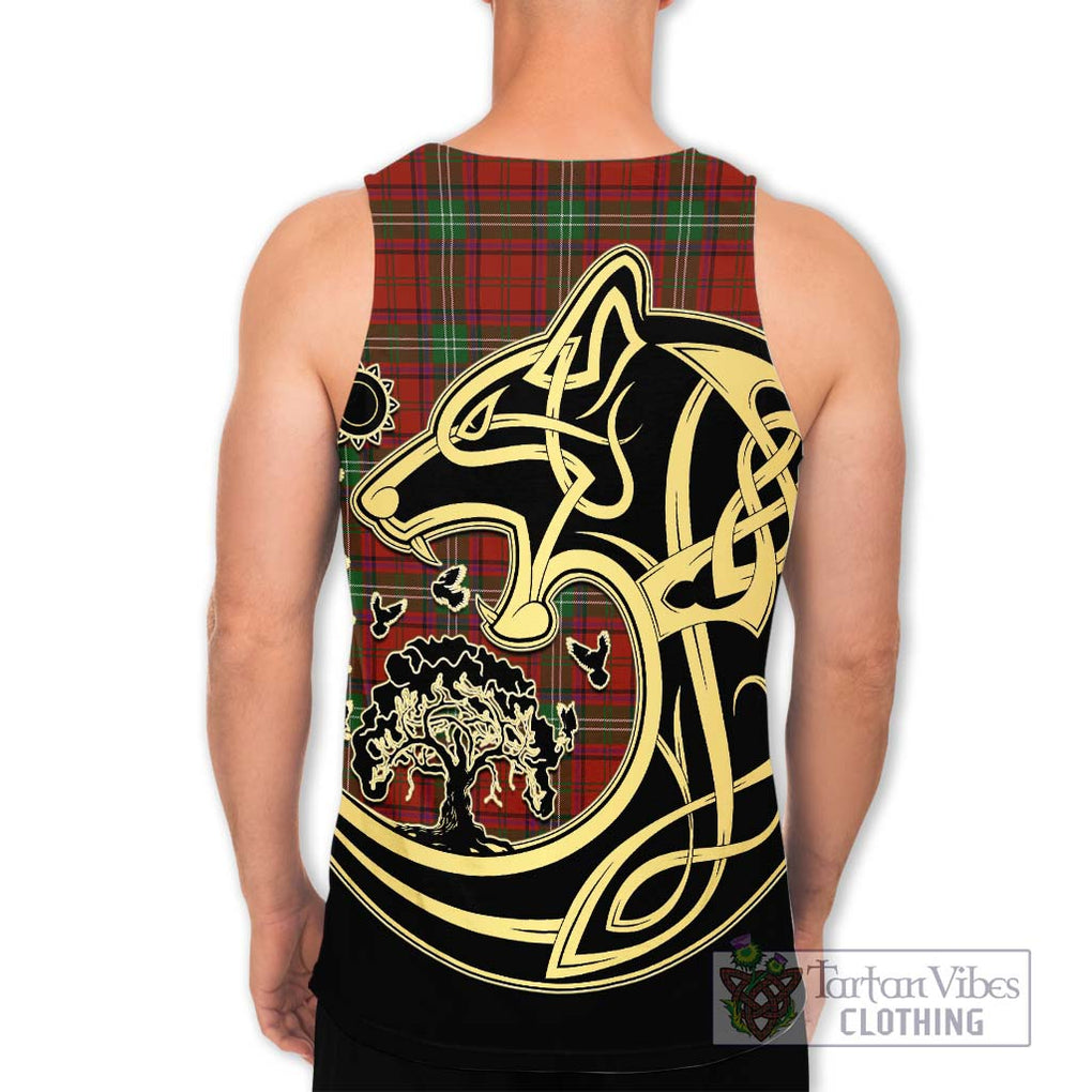 Seton Tartan Men's Tank Top with Family Crest Celtic Wolf Style - Tartan Vibes Clothing