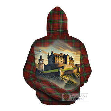 Seton Tartan Family Crest Cotton Hoodie with Scottish Ancient Castle Style Pullover Hoodie - Tartan Vibes Clothing