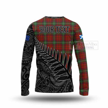 Seton Crest Tartan Long Sleeve T-Shirt with New Zealand Silver Fern Half Style - Tartan Vibes Clothing