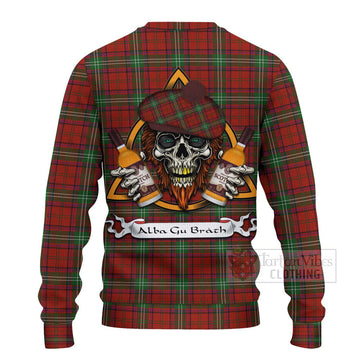 Seton Tartan Ugly Sweater with Family Crest and Bearded Skull Holding Bottles of Whiskey - Tartan Vibes Clothing