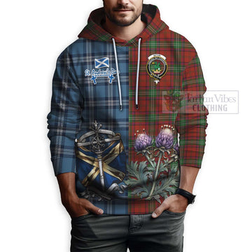 Seton Tartan Hoodie Happy St. Andrew's Day Half Tartan Style