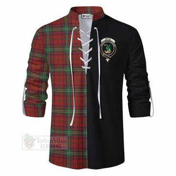Seton Tartan Ghillie Kilt Shirt with Family Crest and Half Of Me Style - Tartan Vibes Clothing