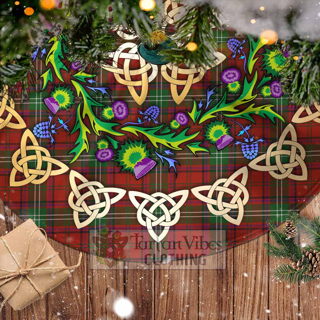 Seton Tartan Christmas Tree Skirt with Thistle Celtic Knot Style - Tartan Vibes Clothing