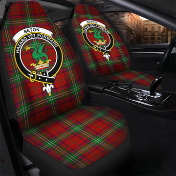 Seton Tartan Car Seat Cover with Family Crest - Tartan Vibes Clothing