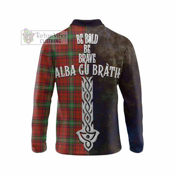 Seton Tartan Family Crest Long Sleeve Polo Shirt Alba Gu Brath Be Brave Lion Ancient Style - Tartan Vibes Clothing
