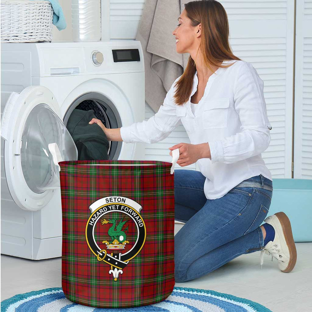 Seton Tartan Laundry Basket with Family Crest - Tartan Vibes Clothing
