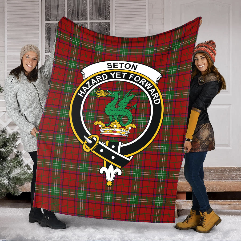 seton-tartab-blanket-with-family-crest