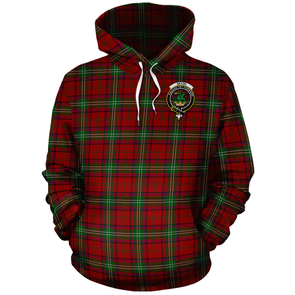 Seton Tartan Hoodie with Family Crest - Tartan Vibes Clothing
