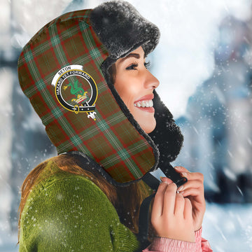 Seton Hunting Tartan Winter Trapper Hat with Family Crest