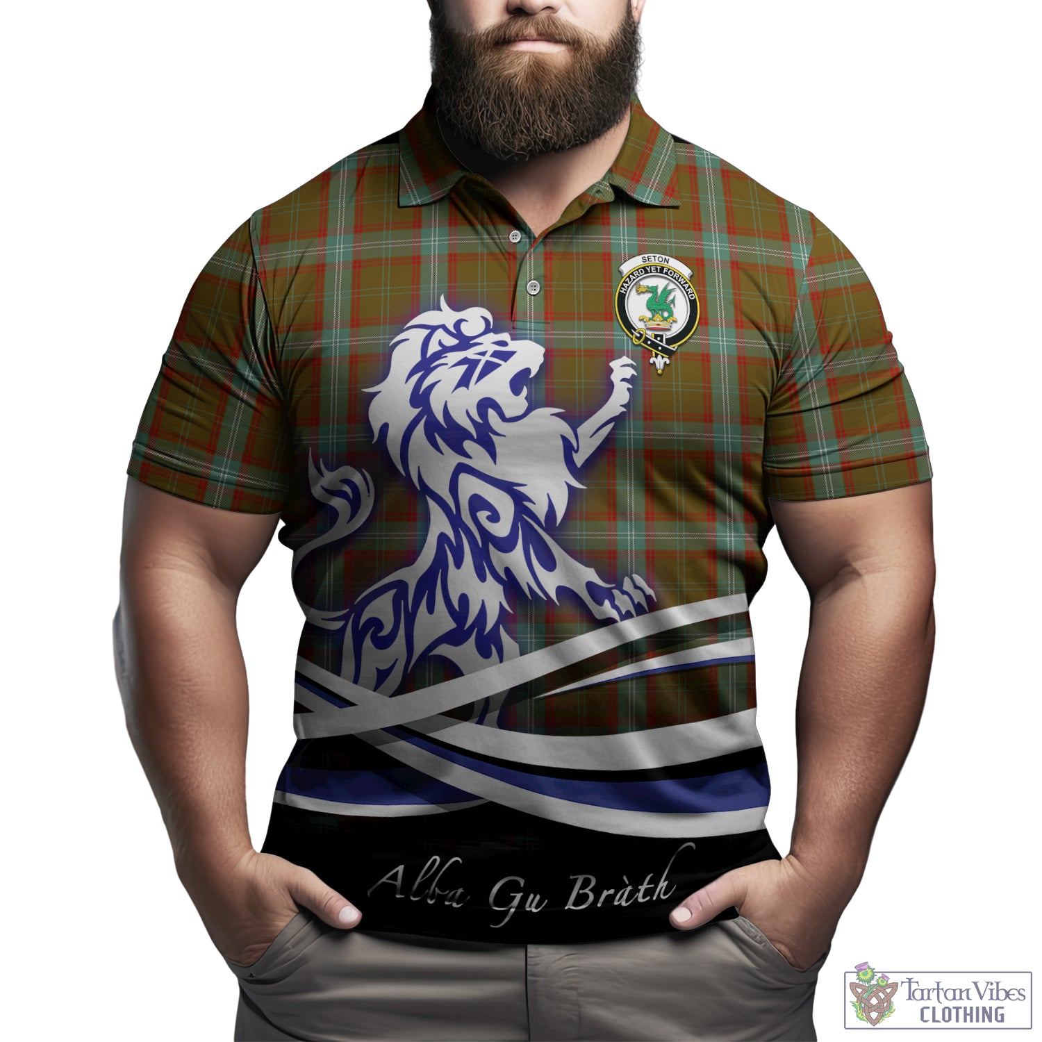 seton-hunting-tartan-polo-shirt-with-alba-gu-brath-regal-lion-emblem