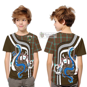 Seton Hunting Tartan Kid T-Shirt with Epic Bagpipe Style