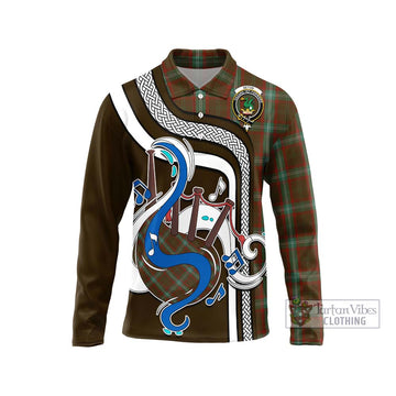 Seton Hunting Tartan Long Sleeve Polo Shirt with Epic Bagpipe Style