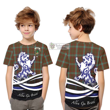 Seton Hunting Tartan Kid T-Shirt with Alba Gu Brath Regal Lion Emblem