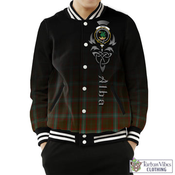 Seton Hunting Tartan Baseball Jacket Featuring Alba Gu Brath Family Crest Celtic Inspired