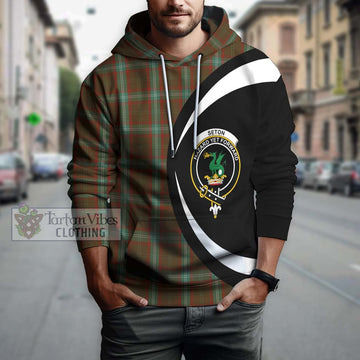 Seton Hunting Tartan Hoodie with Family Crest Circle Style