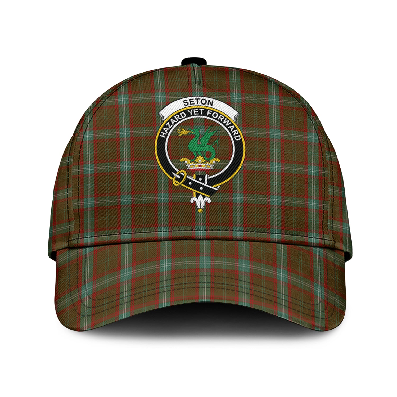 seton-hunting-tartan-classic-cap-with-family-crest