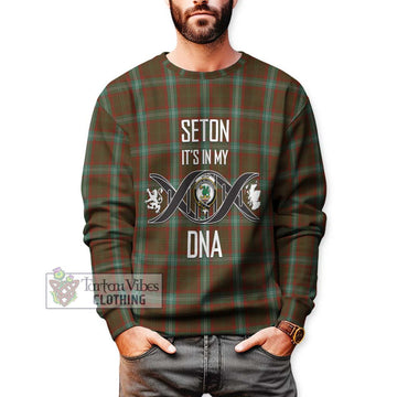 Seton Hunting Tartan Sweatshirt with Family Crest DNA In Me Style