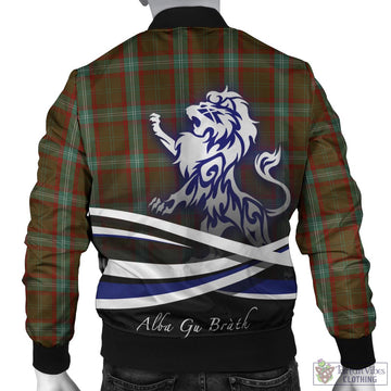 Seton Hunting Tartan Bomber Jacket with Alba Gu Brath Regal Lion Emblem
