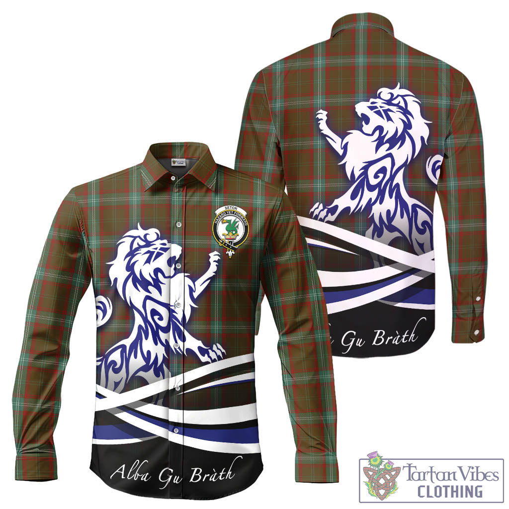 seton-hunting-tartan-long-sleeve-button-up-shirt-with-alba-gu-brath-regal-lion-emblem