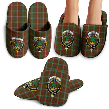 Seton Hunting Tartan Home Slippers with Family Crest