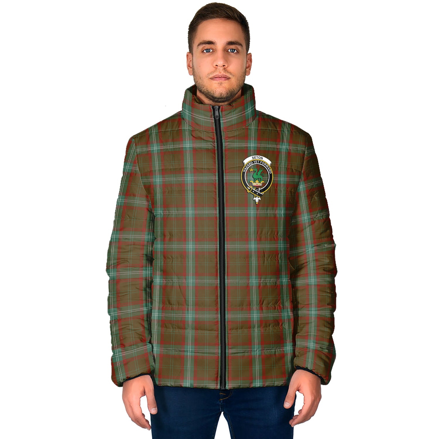 seton-hunting-tartan-padded-jacket-with-family-crest