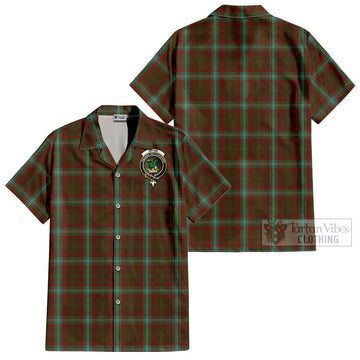 Seton Hunting Tartan Cotton Hawaiian Shirt with Family Crest