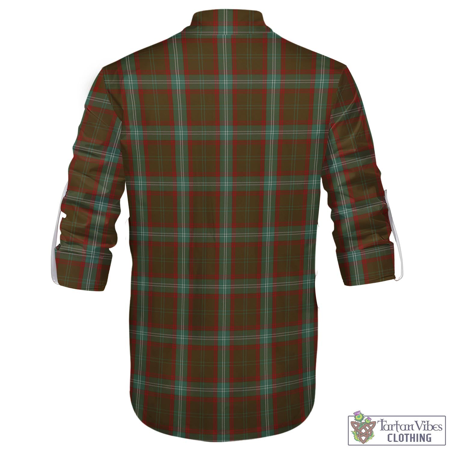 Tartan Vibes Clothing Seton Hunting Tartan Men's Scottish Traditional Jacobite Ghillie Kilt Shirt with Family Crest