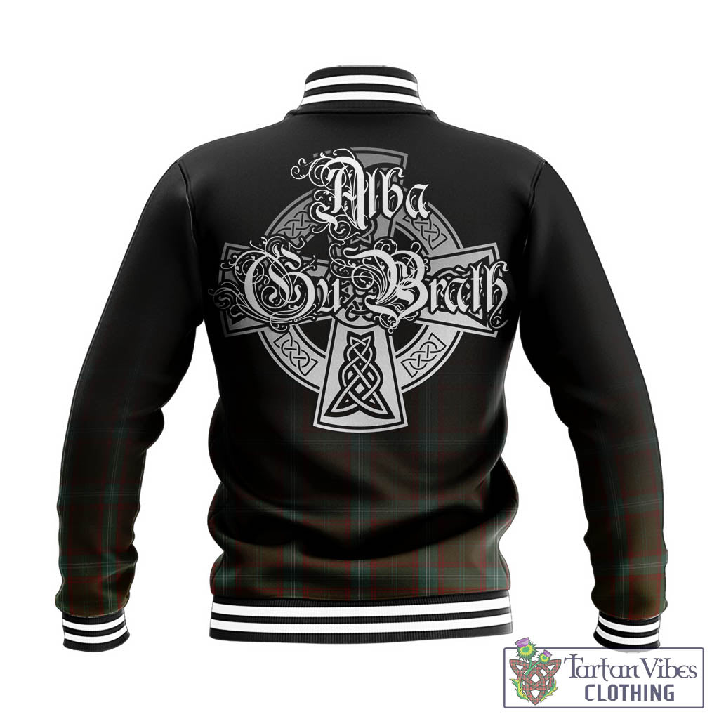 Tartan Vibes Clothing Seton Hunting Tartan Baseball Jacket Featuring Alba Gu Brath Family Crest Celtic Inspired