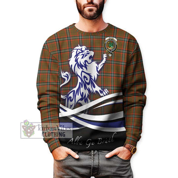 Seton Hunting Modern Tartan Sweatshirt with Alba Gu Brath Regal Lion Emblem