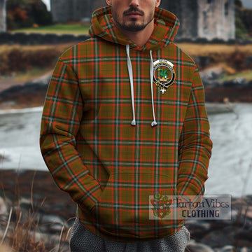 Seton Hunting Modern Tartan Cotton Hoodie with Family Crest