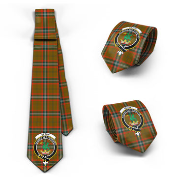 Seton Hunting Modern Tartan Classic Necktie with Family Crest