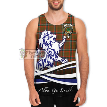 Seton Hunting Modern Tartan Men's Tank Top with Alba Gu Brath Regal Lion Emblem