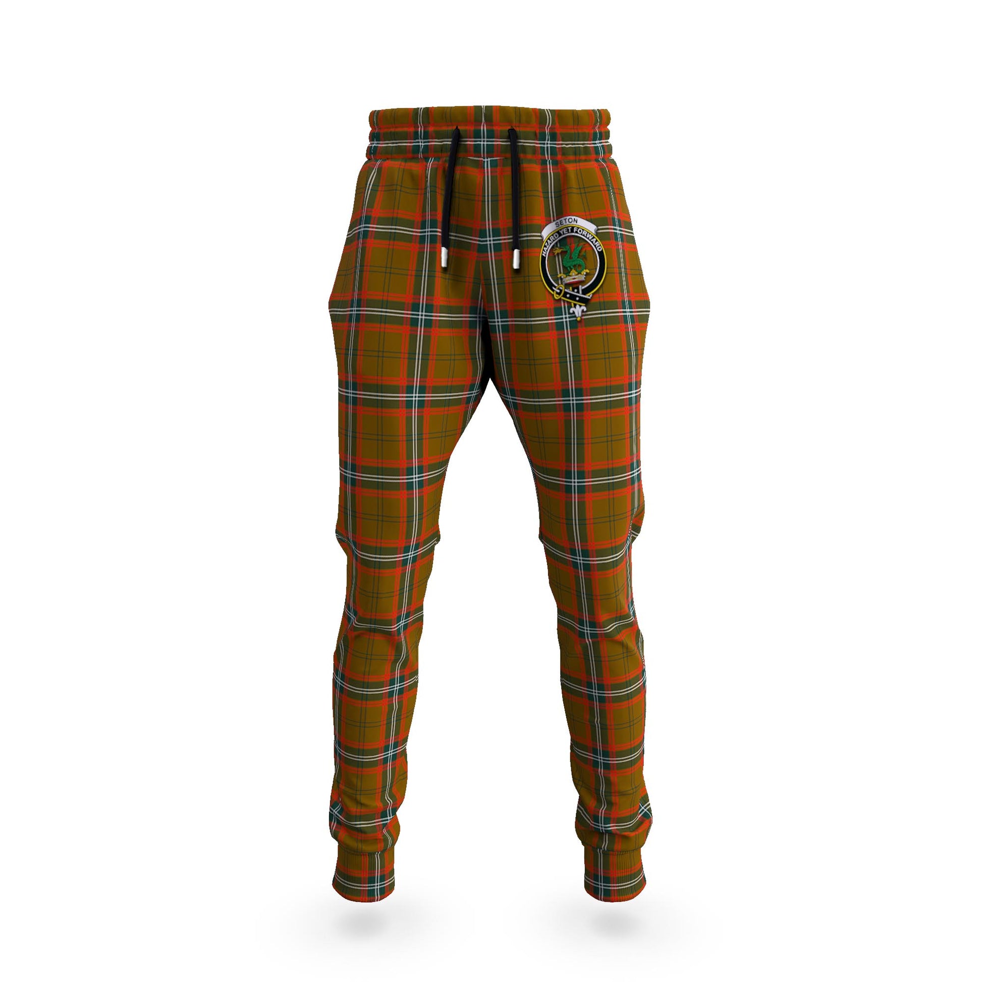 Seton Hunting Modern Tartan Joggers Pants with Family Crest 5XL - Tartan Vibes Clothing