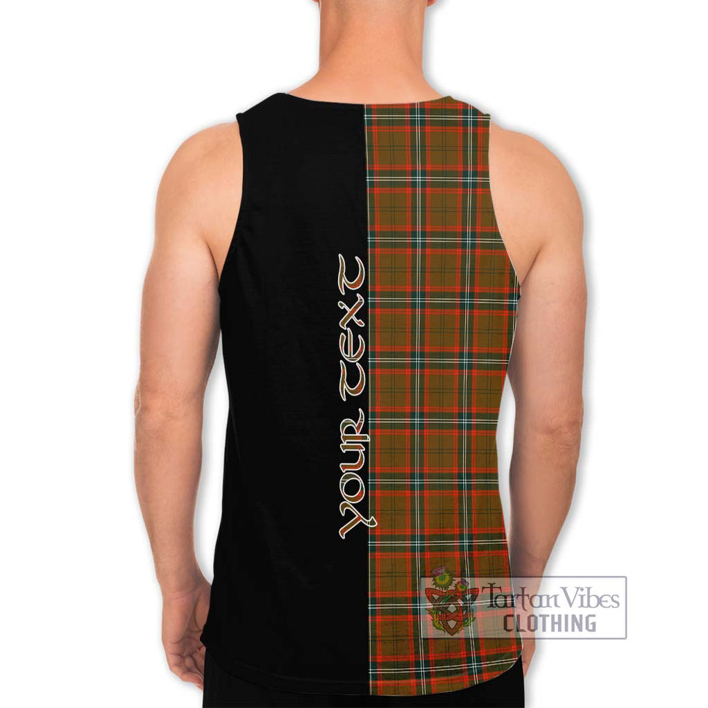 Seton Hunting Modern Tartan Men's Tank Top with Family Crest and Half Of Me Style - Tartanvibesclothing Shop