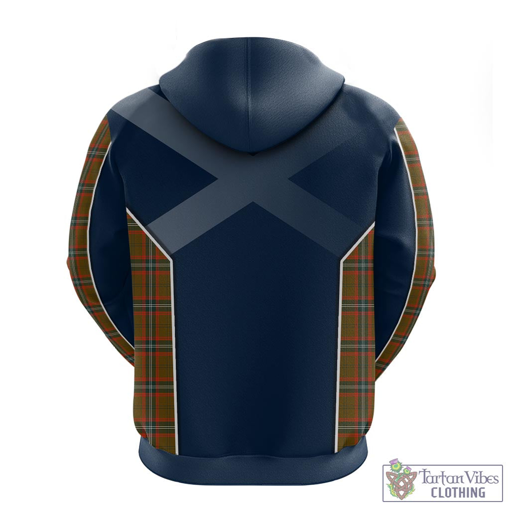 Tartan Vibes Clothing Seton Hunting Modern Tartan Hoodie with Family Crest and Scottish Thistle Vibes Sport Style