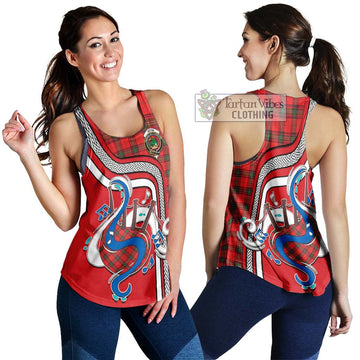 Seton Modern Tartan Women's Racerback Tanks with Epic Bagpipe Style