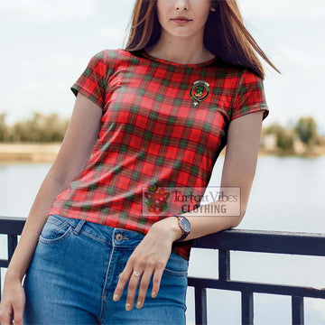 Seton Modern Tartan Cotton T-Shirt with Family Crest