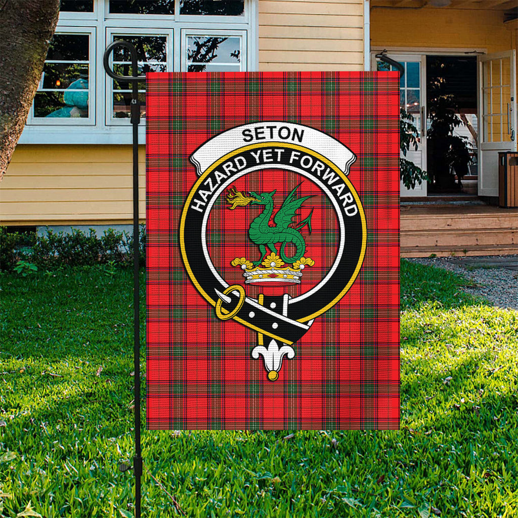 Seton Modern Tartan Flag with Family Crest - Tartan Vibes Clothing