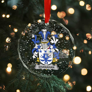 Shanahan Irish Clan Christmas Glass Ornament with Coat of Arms