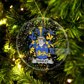 Shanley Irish Clan Christmas Glass Ornament with Coat of Arms