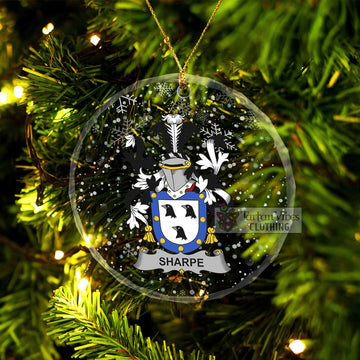 Sharpe Irish Clan Christmas Glass Ornament with Coat of Arms