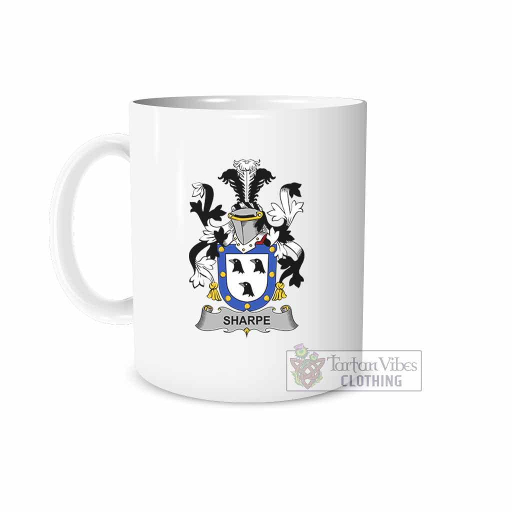 Sharpe Irish Clan Coat of Arms Ceramic Mug White - 2D-tartanvibesclothing