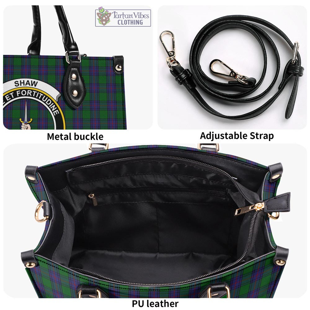 Shaw Tartan Luxury Leather Handbags with Family Crest - Tartan Vibes Clothing