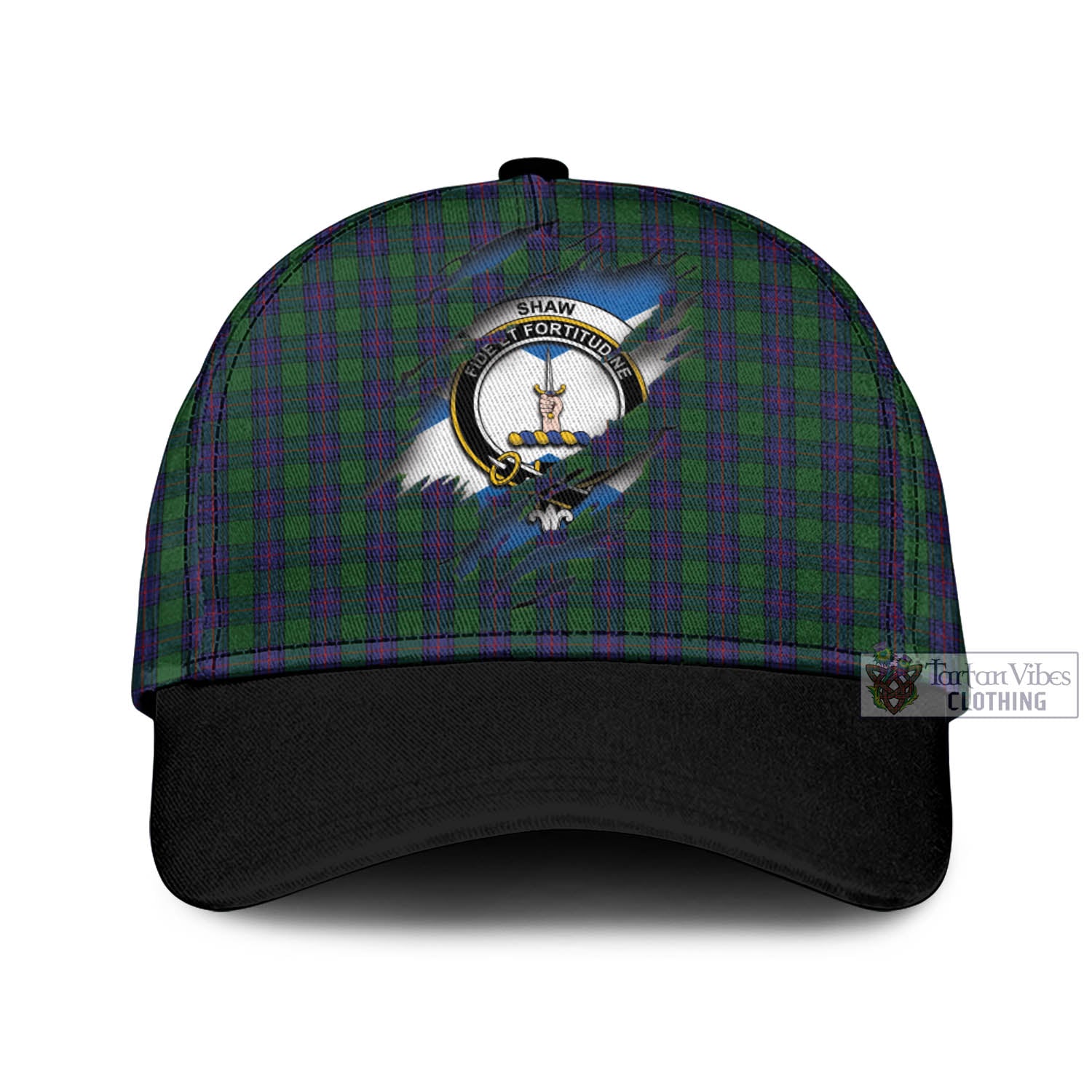 Tartan Vibes Clothing Shaw Tartan Classic Cap with Family Crest In Me Style