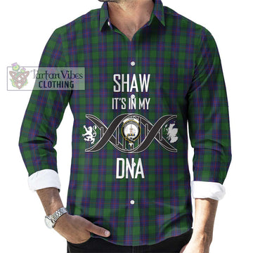 Shaw Tartan Long Sleeve Button Shirt with Family Crest DNA In Me Style