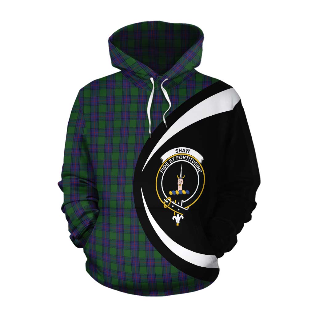 Tartan Vibes Clothing Shaw Tartan Cotton Hoodie with Family Crest Circle Style