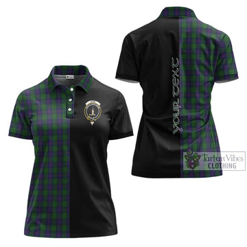 Shaw Tartan Women's Polo Shirt with Family Crest and Half Of Me Style