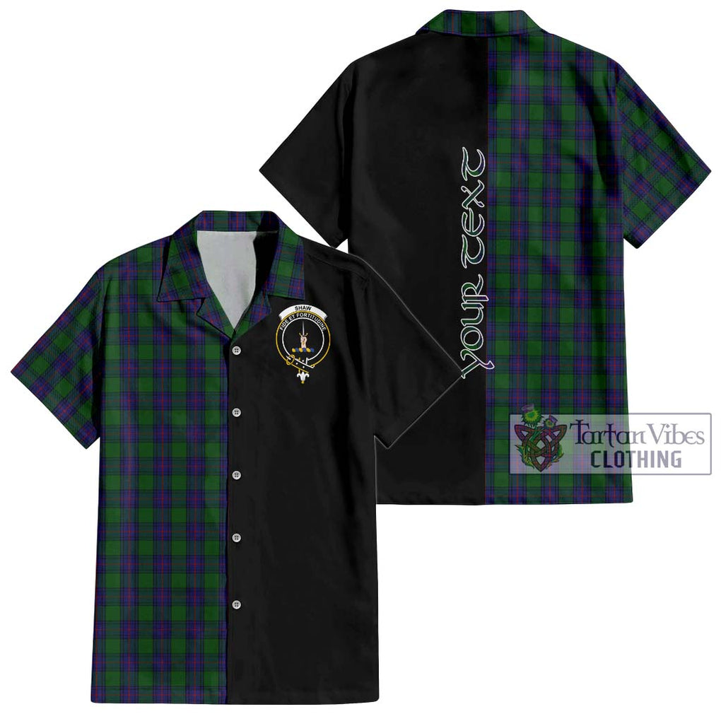 Shaw Tartan Short Sleeve Button Shirt with Family Crest and Half Of Me Style Kid - Tartanvibesclothing Shop