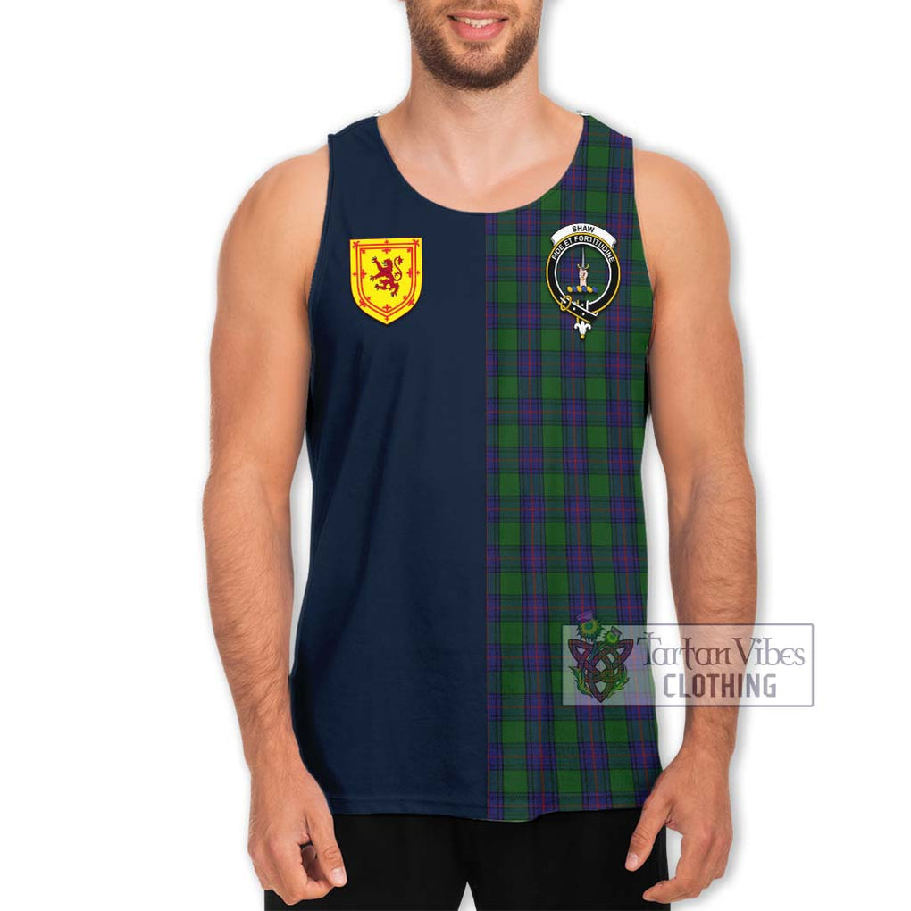 Shaw Tartan Men's Tank Top Alba with Scottish Lion Royal Arm Half Style Men - Tartan Vibes Clothing
